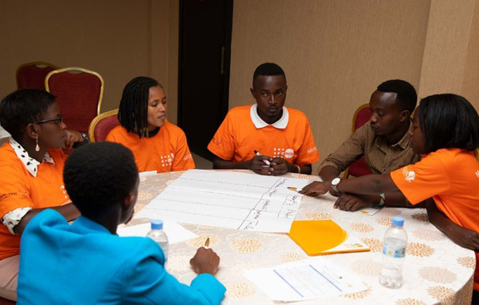 Young people attending the menstrual health workshop in Kigali