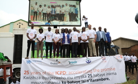 Photo: Partnerships for ICPD25 - Officials from UNFPA, UN Women, Parliamentarian, Mayor of Rusizi District, AfriYAN, key partners join Rwandans in celebrations of World Population Day in Rusizi District.