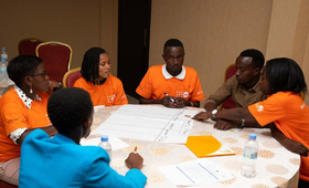 Young people attending the menstrual health workshop in Kigali