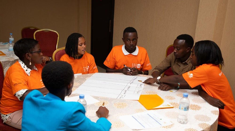 Young people attending the menstrual health workshop in Kigali